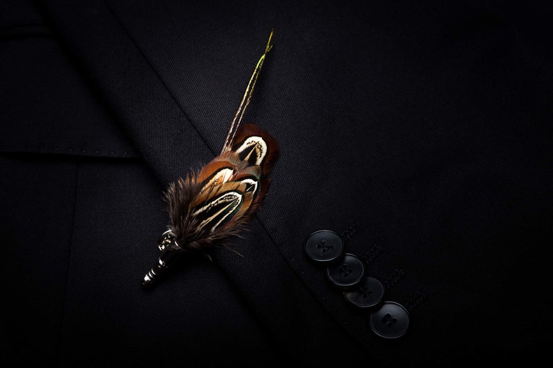 RBOCOTT Leather Feather Handmade Pre-tied Bow tie and Brooch Sets for Men(7) - Image 5
